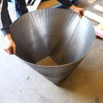 A square to round steel fabrication