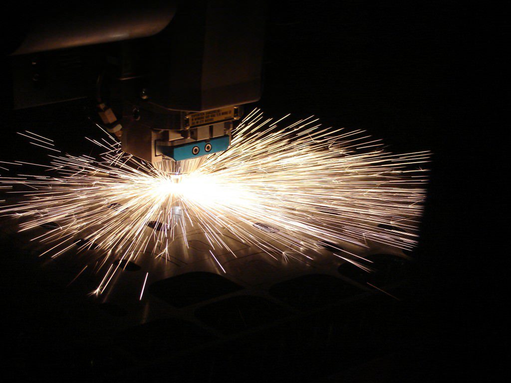 A 4kw laser cutting machine and sheet metal