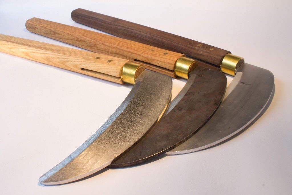 Kama blade laser cut from steel and aluminium